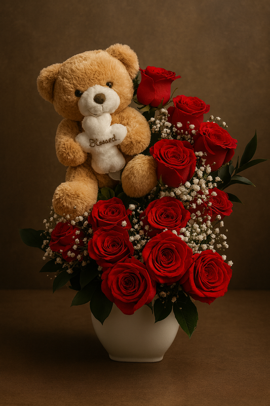 ARREGLO DE AMOR CON PELUCHE