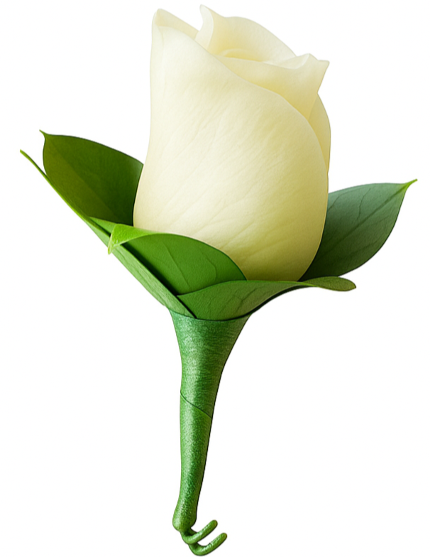 🌹 Boutonniere de Rosa blanca- padrino o novio
