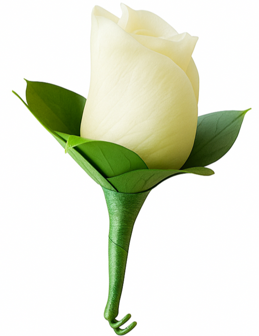 🌹 Boutonniere de Rosa blanca- padrino o novio